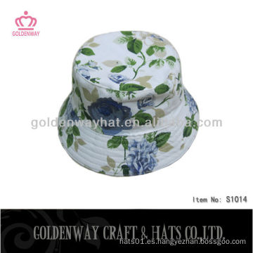 Sombrero de cuchara patrón libre, patrón floral sombrero de cubo